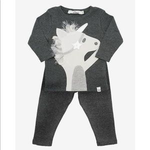 NWT oh baby unicorn shirt and pants set